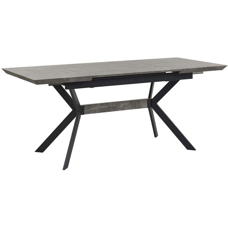 Beliani - Extending Dining Table Concrete Effect Mdf Tabletop 140/180 X 80cm Benson