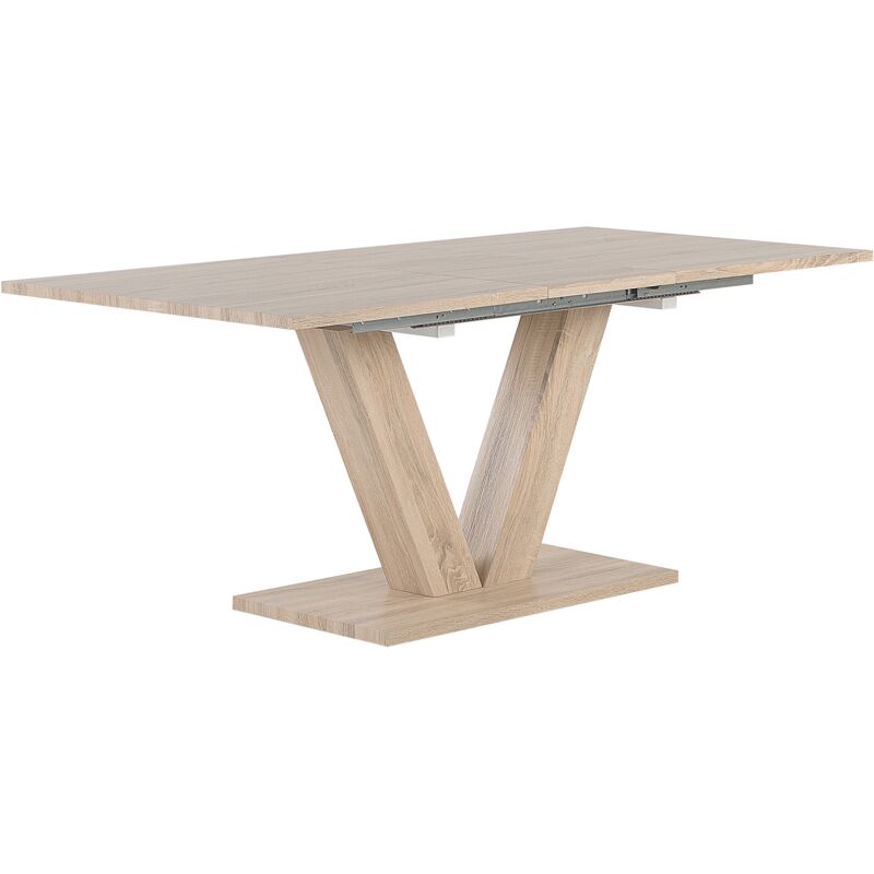 Modern Extending Dining Table 6 Seater 140-180 x 90 cm Light Wood Lixa