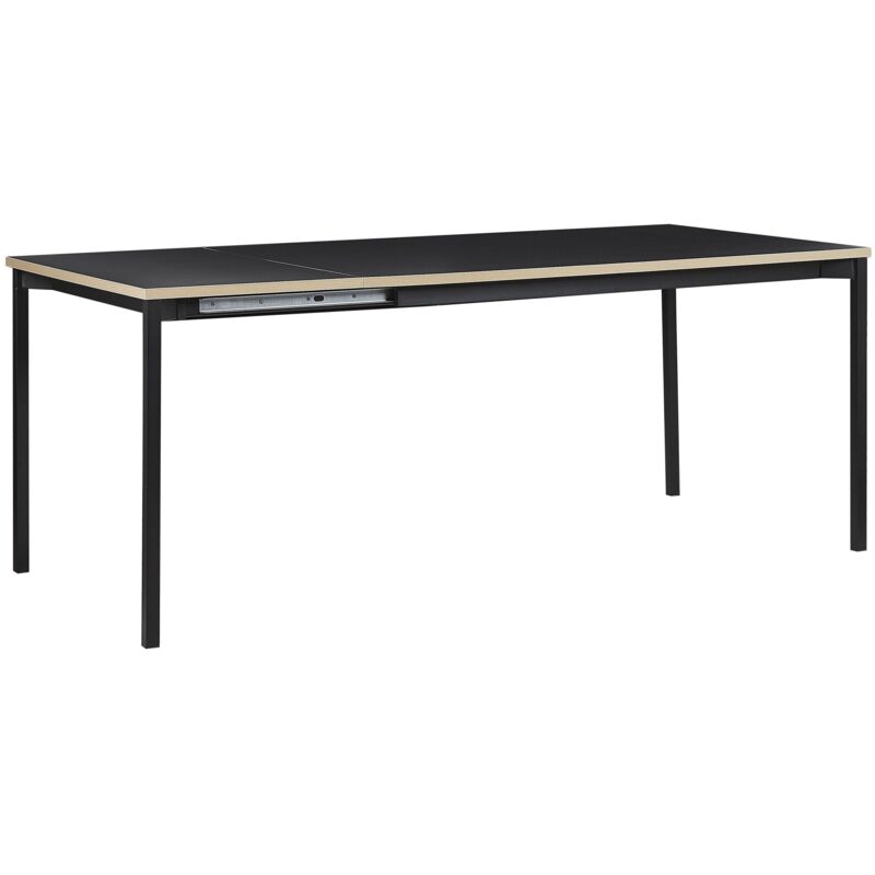 Beliani - Modern Extending Dining Table 140/190 X 90 Cm Black Industrial Kitchen Avis