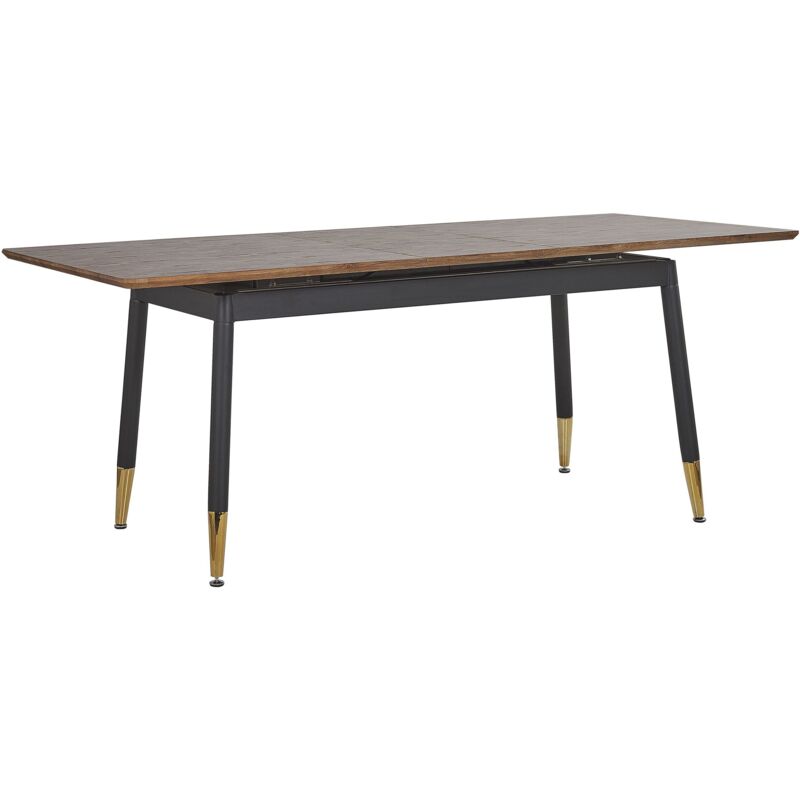 Beliani Extending Dining Table California Dark Brown 160/200 Cm 90 Cm