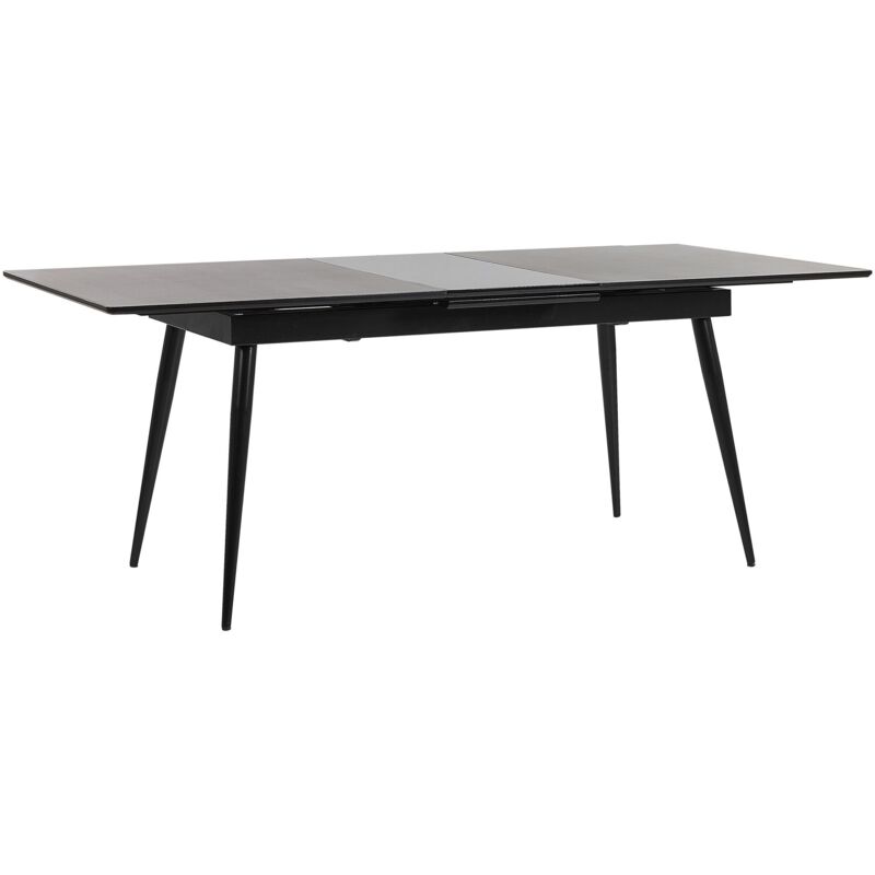Beliani - Extending Dining Table 160/200 X 90 Cm Rectangular For 6 People Black Maldon