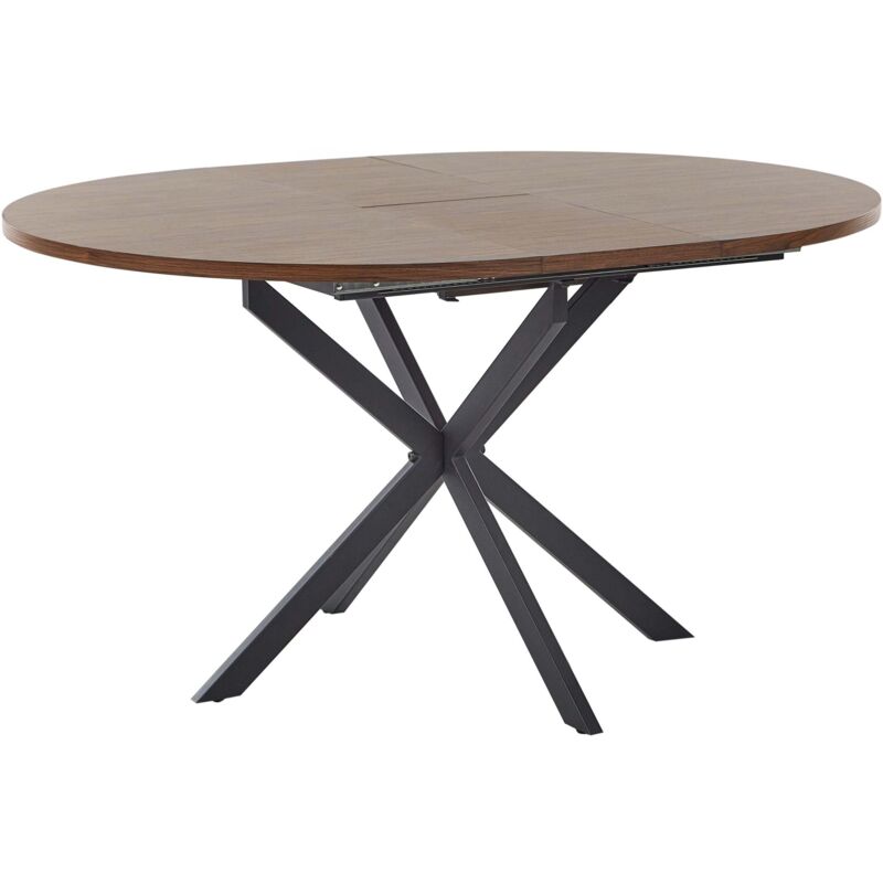Beliani Extending Dining Table Friona Dark Brown 110/140 Cm 110 Cm