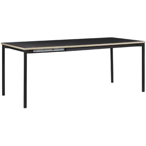 Extending Dining Table AVIS Black 140/190 cm 90 cm