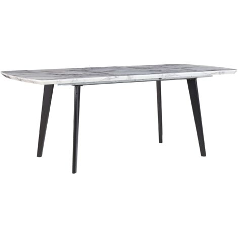 Extending Dining Table MOSBY Grey Marble 160/200 cm 90 cm