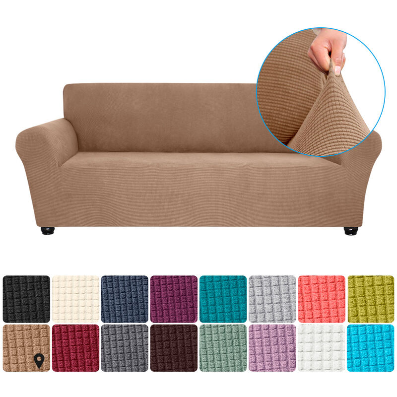 

Estiramiento funda de sofa Spandex antideslizante suave Sofa Sofa Cover, 3 plazas lavable para la sala para ninos Se aceptan, Camel