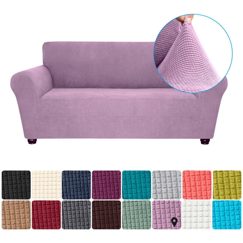 

Estiramiento funda de sofa Spandex antideslizante suave Sofa Sofa 2 plazas cubierta lavable para la sala para ninos Se aceptan, purpureo claro