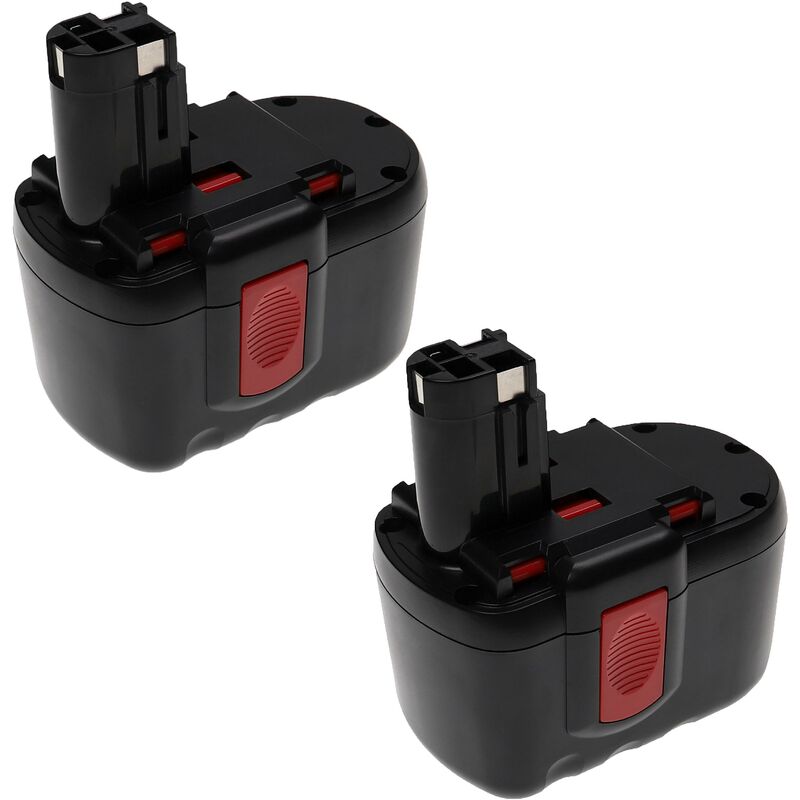 Extensilo - 2x Batterie compatible avec Bosch 1645-24, 1645B-24, 1645K-24, 1660, 1660K-24, 3452 outil électrique (3300 mAh, NiMH, 24 v)