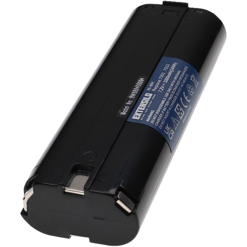 Extensilo - 2x Batteries compatible avec Makita 6018D, 6018DWBE, 6018DWE, 6019D, 6019DW, 6019DWBE, 6019DWE outil électrique (3300 mAh, NiMH, 7,2 v)