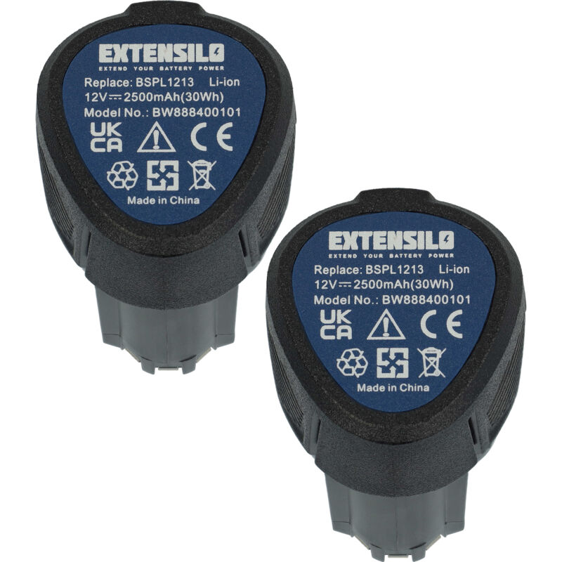 2x Batteries remplacement pour Hendi 936795 pour couteau à kebab (2500 mAh, Li-ion, 12 v) - Extensilo