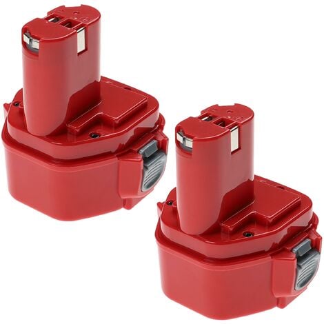 EXTENSILO 2x Battery Replacement for Makita 193983-2, 638347-8, 638347-8-2, PA12 for Electric Work Tool (3300 mAh, NiMH, 12 V)