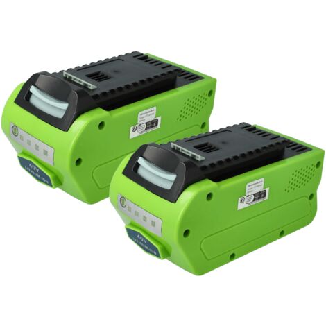 EXTENSILO 2x Battery Replacement for Powerworks 40V series for Power Tools (5000 mAh, Li-Ion, 40 V)
