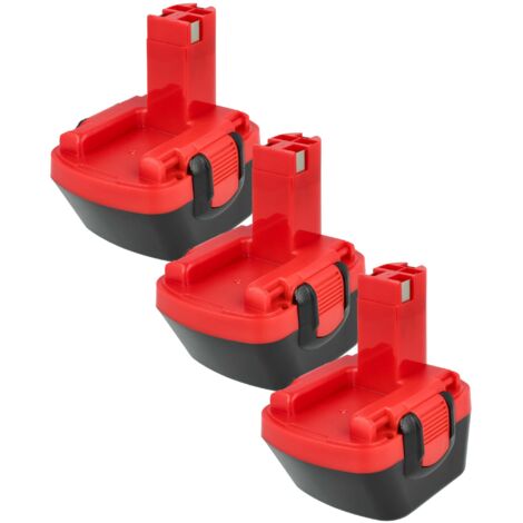 EXTENSILO 3x Akku kompatibel mit Bosch GSR 12-2, JAN-55, GSR 12-1, GSB 12VE-2, GSR 12V, PAG 12 Werkzeug (3300 mAh, NiMH, 12 V)