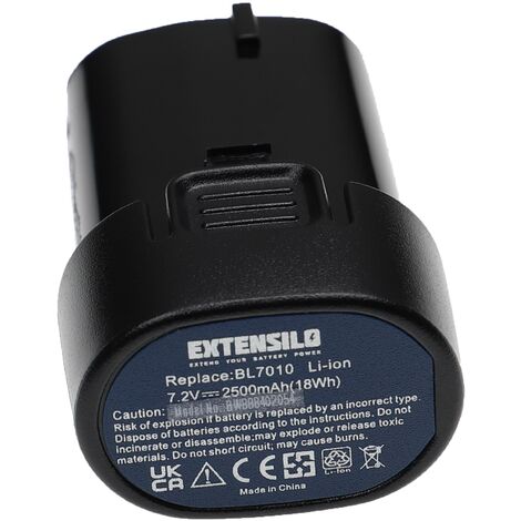 EXTENSILO 3x Akku kompatibel mit Makita TD020DSEW, TD020DSW, TD020DW, TD021, TD021D, TD021DS Elektrowerkzeug (2500 mAh, Li-Ion, 7,2 V)