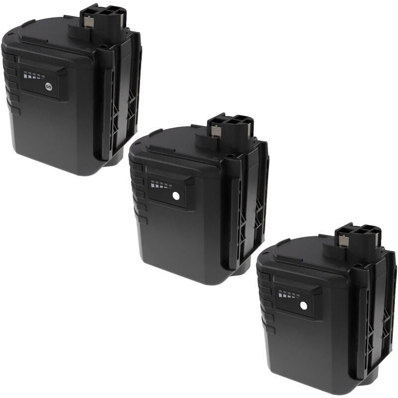 

EXTENSILO 3x Batería compatible con Bosch BTI BHE 24VRE, GBH 24VFR, GBH 24VR, GBH24VFR herramientas eléctricas (3300 mAh, NiMH, 24 V)