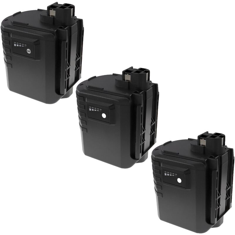 

EXTENSILO 3x Batería compatible con Würth ABH 20, ABH 20-SLE herramientas eléctricas (3300 mAh, NiMH, 24 V)