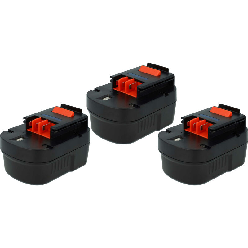 EXTENSILO 3x Batteries remplacement pour Black & Decker FS120BX, FSB12, HPB12 pour outil électrique (3300 mAh, NiMH, 12 V)