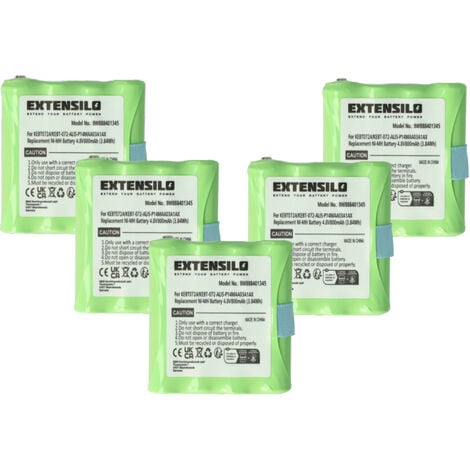 EXTENSILO 5x Replacement Battery compatible with Motorola TLKR T3, T4, T5, T50, T6, T60, T61, T7, T8, T80 Radio, Walkie-Talkie (800mAh, 4.8 V, NiMH)