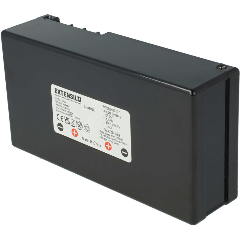 

EXTENSILO Batería recargable compatible con Ambrogio L75, L85 Deluxe Edition, L60 Deluxe, L 60 b robot cortacésped (3400 mAh, 25,2 V, Li-Ion)