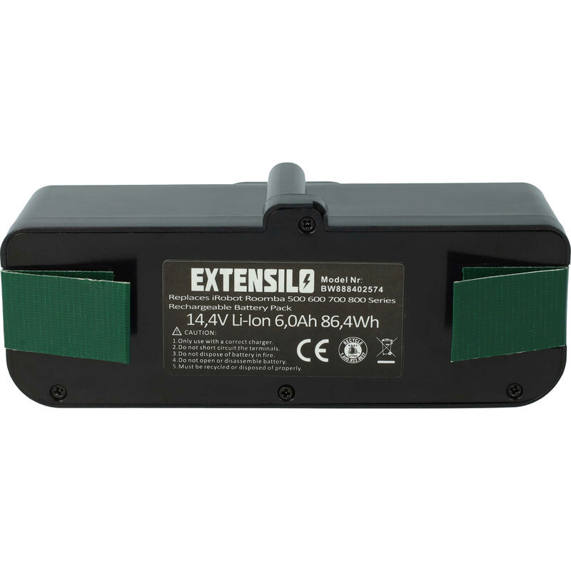 Image of EXTENSILO batteria compatibile con iRobot Roomba 615, 640, 670, 680, 665, 671, 675, 614, 652, 677 aspirapolvere (6000mAh, 14,4V, Li-Ion)