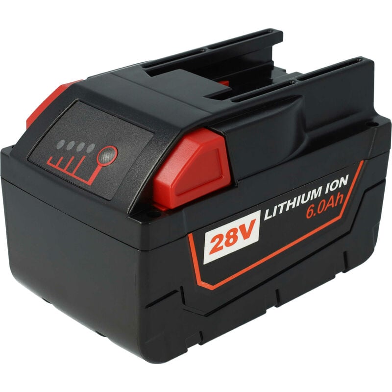 Image of Batteria compatibile con Milwaukee V28 sx, V28 vc utensile elettrico, aspirapolvere (6000 mAh, Li-Ion, 28 v) - Extensilo