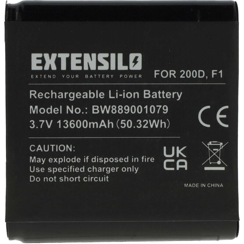 Image of Extensilo - batteria sostituisce Pure ChargePAK F1, F1 per casse, altoparlanti, speaker (13600mAh, 3,7V, Li-Ion)