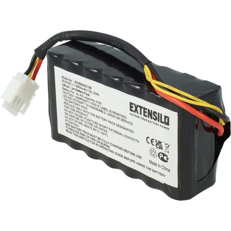 Extensilo - Batterie compatible avec Efco Sirius 1200 robot tondeuse (6800mAh, 25,9V, Li-ion)