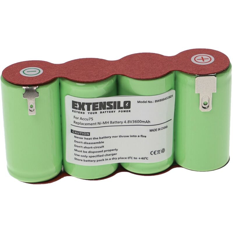 Batterie compatible avec Gardena Accu75 (8802-20)taille-haie, cisaille électrique (3600mAh, 4,8V, NiMH) - Extensilo