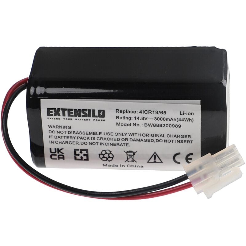 Batterie compatible avec Silvercrest SSRA1 robot électroménager (3000mAh, 14,8V, Li-ion) - Extensilo