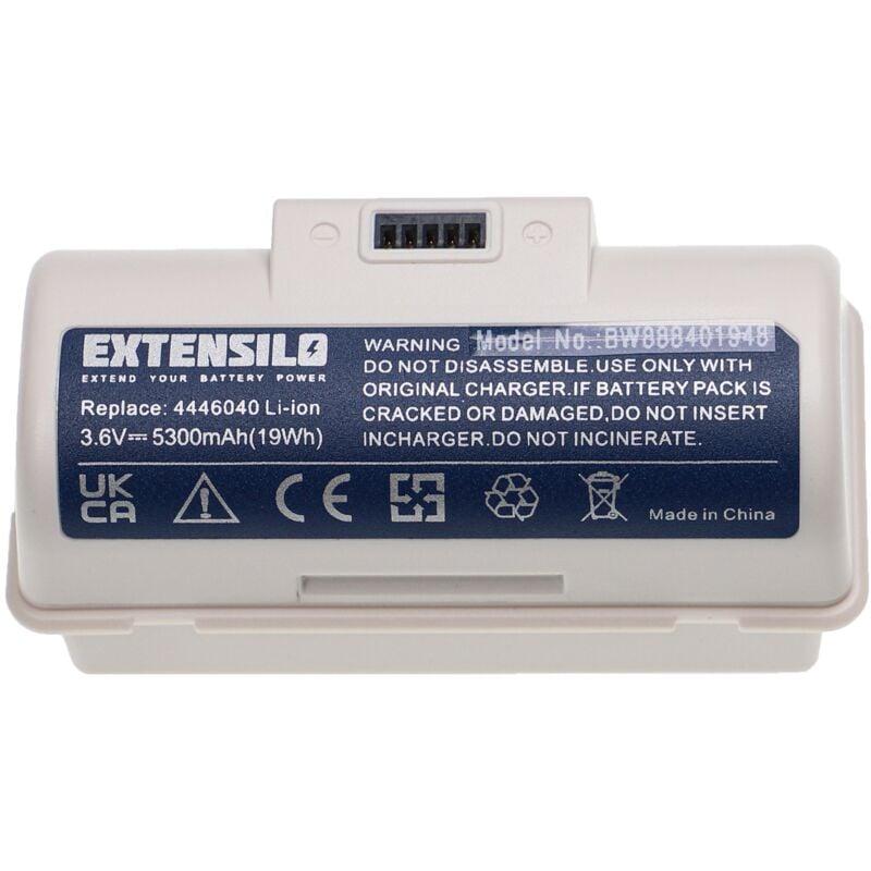 Extensilo - Batterie compatible avec iRobot Braava Jet M6134, 245, 244, 250, 241, M6, 240, M6110 robot électroménager (5300mAh, 3,6 v, Li-ion)