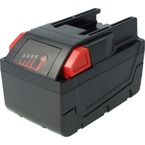 EXTENSILO Batterie compatible avec Milwaukee HD28 SX, HD28 VC/0, M28 WL LED, V28 BS, V28 CS outil électrique aspirateur (5000 mAh, Li-ion, 28 V)