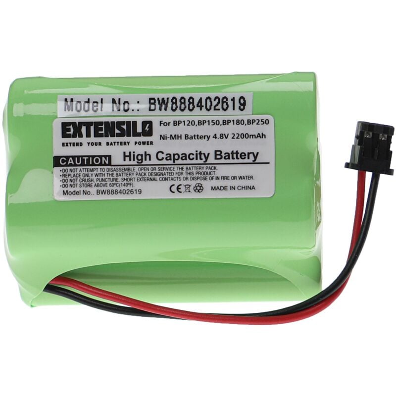 EXTENSILO Batterie compatible avec Uniden BC120, BC120XLT, BC220, BC-220, BC220XLT, BC230 radio talkie-walkie (2200mAh, 4,8V, NiMH)