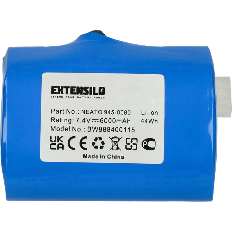Extensilo - Batterie compatible avec Vorwerk VX100 aspirateur (6000mAh, 7,4V, Li-ion)
