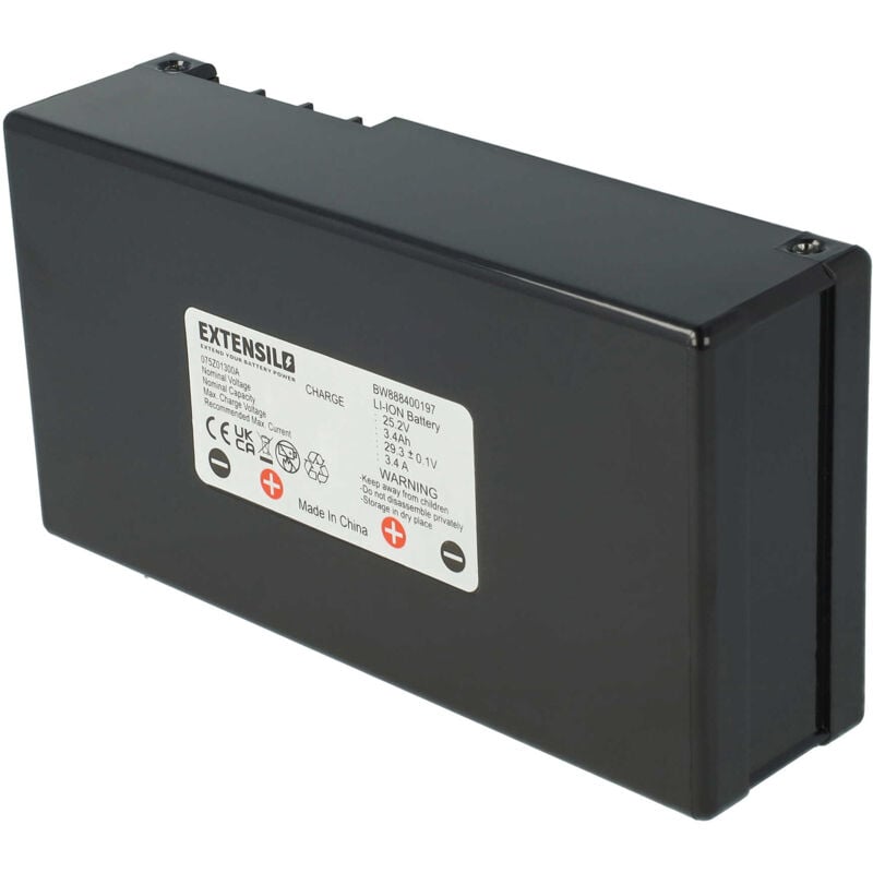 Extensilo - Batterie compatible avec Wiper C120, C180, C80, Ciiky robot tondeuse (3400mAh, 25,2V, Li-ion)