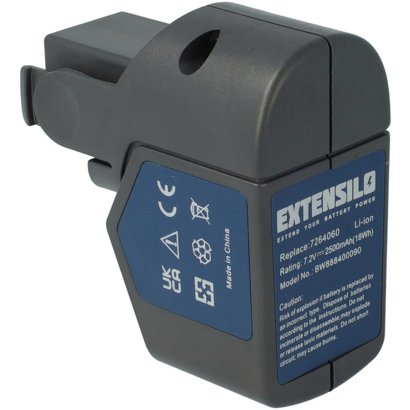 Batterie compatible avec Wolf Garten rr 3000, RR3000taille-haie, cisaille électrique (2500mAh, 7,2V, Li-ion) - Extensilo