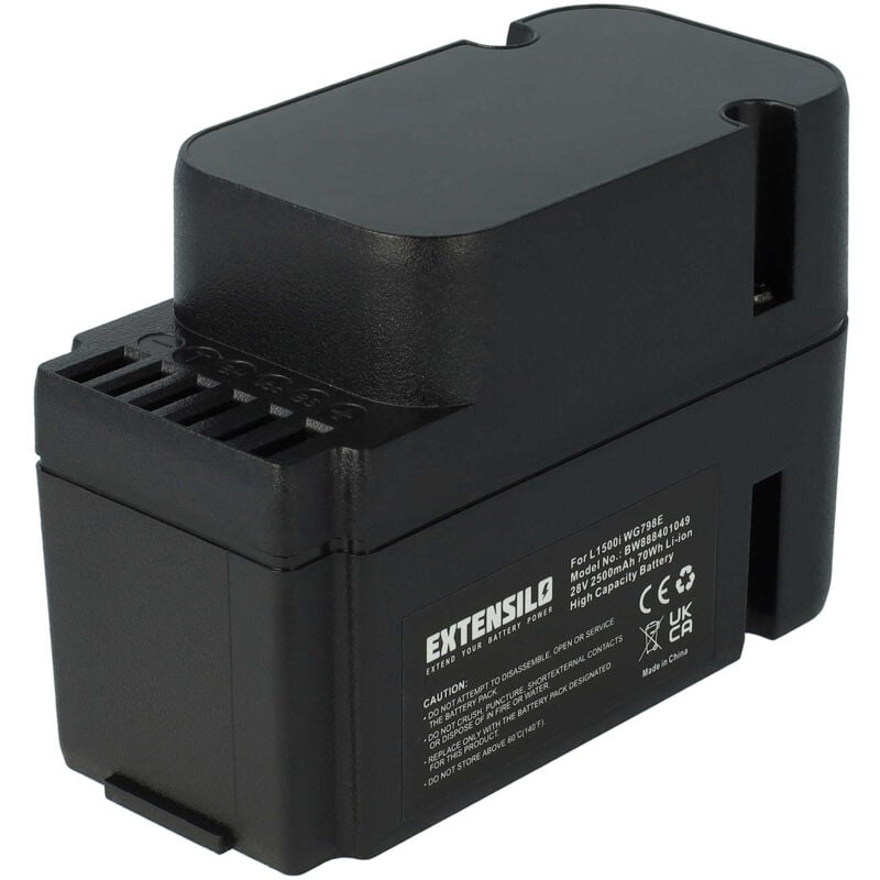 Extensilo - Batterie compatible avec Worx Landroid m 500B WG755E, M500 WG754E, M800 WG790E.1 robot tondeuse (2500mAh, 28V, Li-ion)