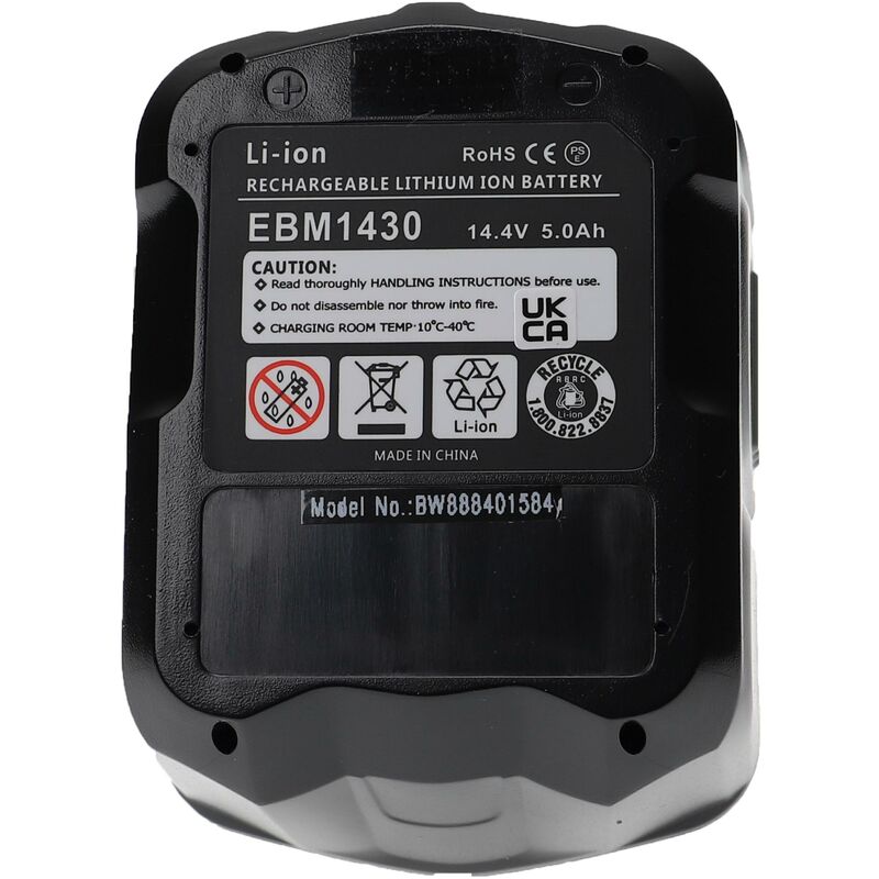 Extensilo - Batterie remplacement pour Hitachi / Hikoki bsl 1415, bsl 1430, 329083, 329877, 329901 pour outil électrique (5000 mAh, Li-ion, 14,4 v)