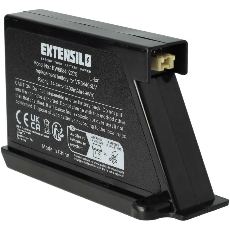Extensilo - Batterie remplacement pour lg EAC60766108, EAC60766109, EAC60766110, EAC60766111 pour aspirateur, robot électroménager (3400mAh, 14,4V,