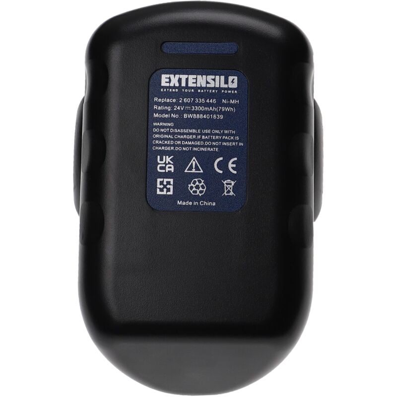 Extensilo - Battery compatible with Bosch gsb 24 VE-2, psb 24VE-2, saw 24V, gsr 24VE-2, gst 24V Power Tools (3300 mAh, NiMH, 24 v)