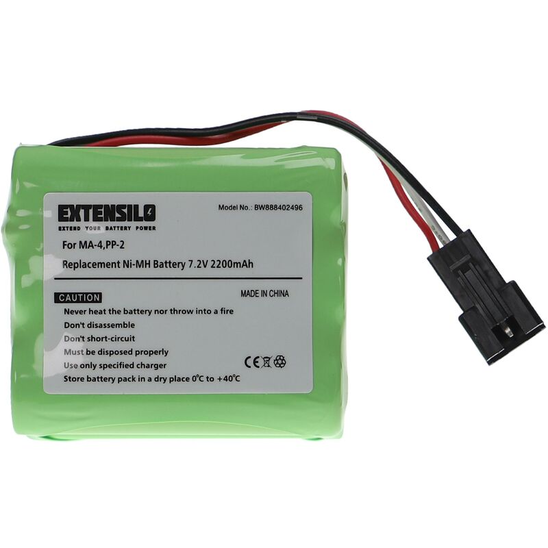 Extensilo - Battery compatible with Tivoli Audio pal+ bt Digital Radio (2200 mAh, 7.2 v, NiMH)