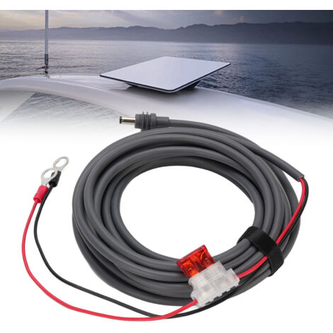 [Extension Cable] - [18AWG Satellite Power Cable DIY] - [With Automotive Fuse Holder ATC ATO DC Plug] - PVC, rainproof, 5m (16.4ft)