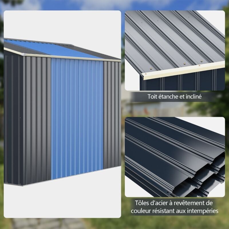 Extension d’Abri de Jardin en Métal pour Vélo Gris DESIGN IN