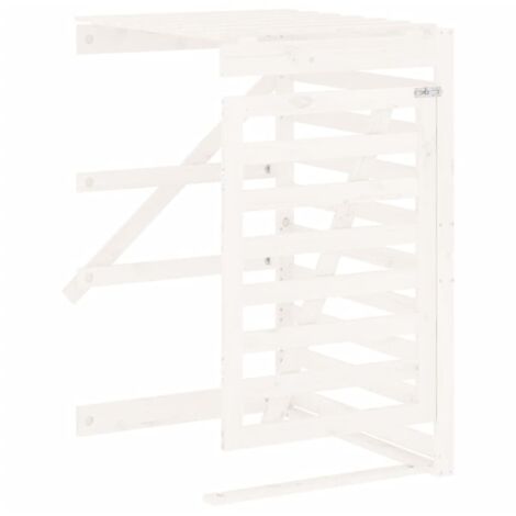 Extension d'abri de poubelle sur roulettes blanc pin massif CFW93033