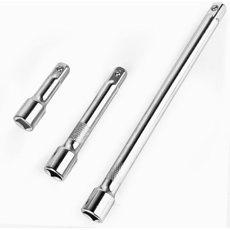 Extension de 1/2 Pouce: 3 Pièces Clé à Douille (3, 5, 10 Pouces), Jeu d'extension pour Clé à Douille Carré en Acier au Chrome Vanadium