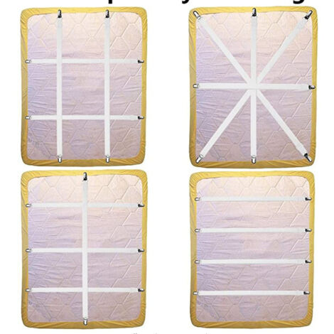 Extension de 21,2" à 86,6" 4 pièces réglables sous le canapé, matelas, attache pour drap de lit, convient à tous les matelas carrés (blanc)