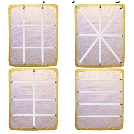 Extension de 21,2" à 86,6" 4 pièces réglables sous le canapé, matelas, attache pour drap de lit, convient à tous les matelas carrés (blanc)
