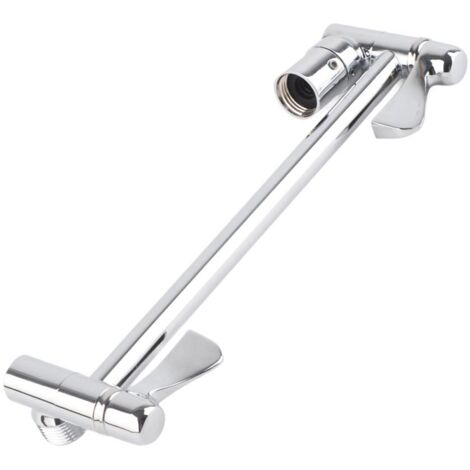 [Extension de bras de douche] Bras de Douche Courbe Réglable à Montage Mur pour Douche - Allonge de Douche à Double Engrenage en Cuivre Chromé