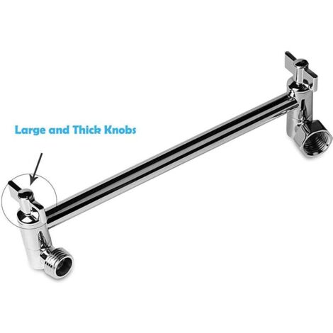Extensión de brazo de ducha KZQ con accesorios, brazo de ducha de latón ajustable para montaje en pared para baño inferior con accesorios de baño cromados