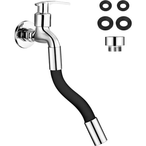Extensión de grifo flexible de 360° Para baño, cocina, exterior Negro 20cm