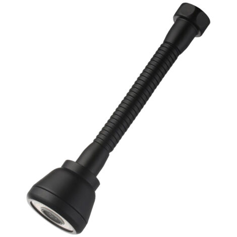 Extensión de grifo giratoria de 360° con cabezal rociador antisalpicaduras y 3 modos de funcionamiento, acabado en cobre negro, para ahorrar agua.