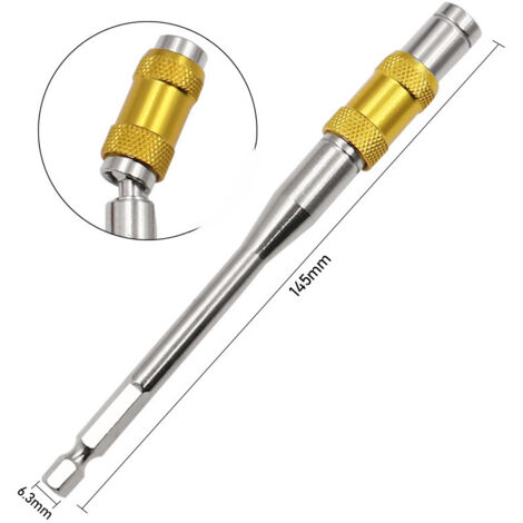 Extensión de liberación rápida para destornilladores Longitud hexagonal de 145 mm Liberación rápida con autobloqueo Acceso a tornillos profundos